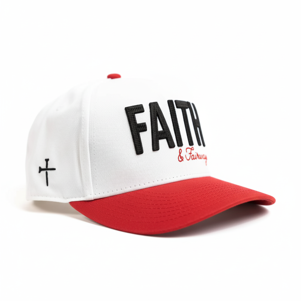Christian Golf Hat Red and Black