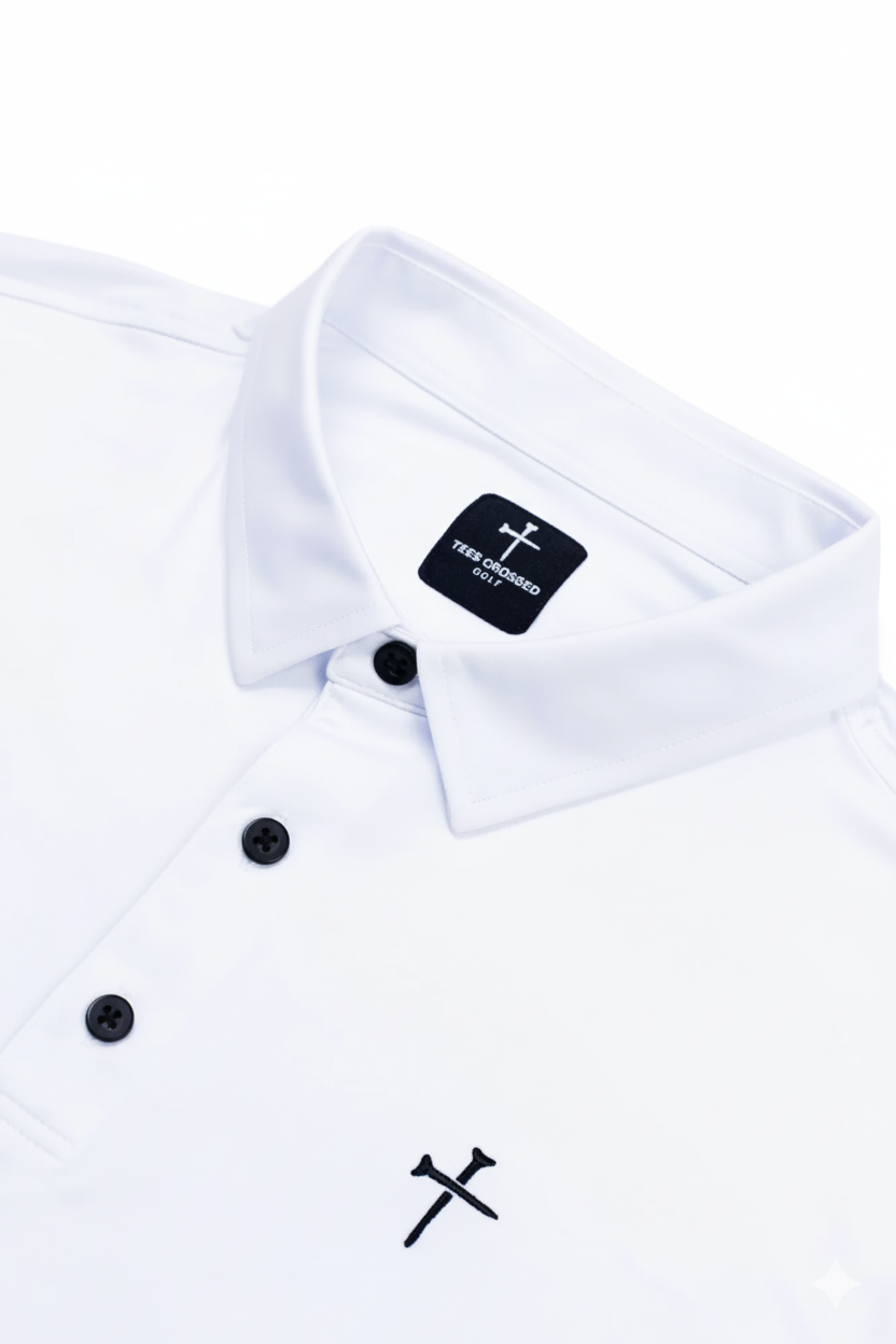 White Christian Golf Polo