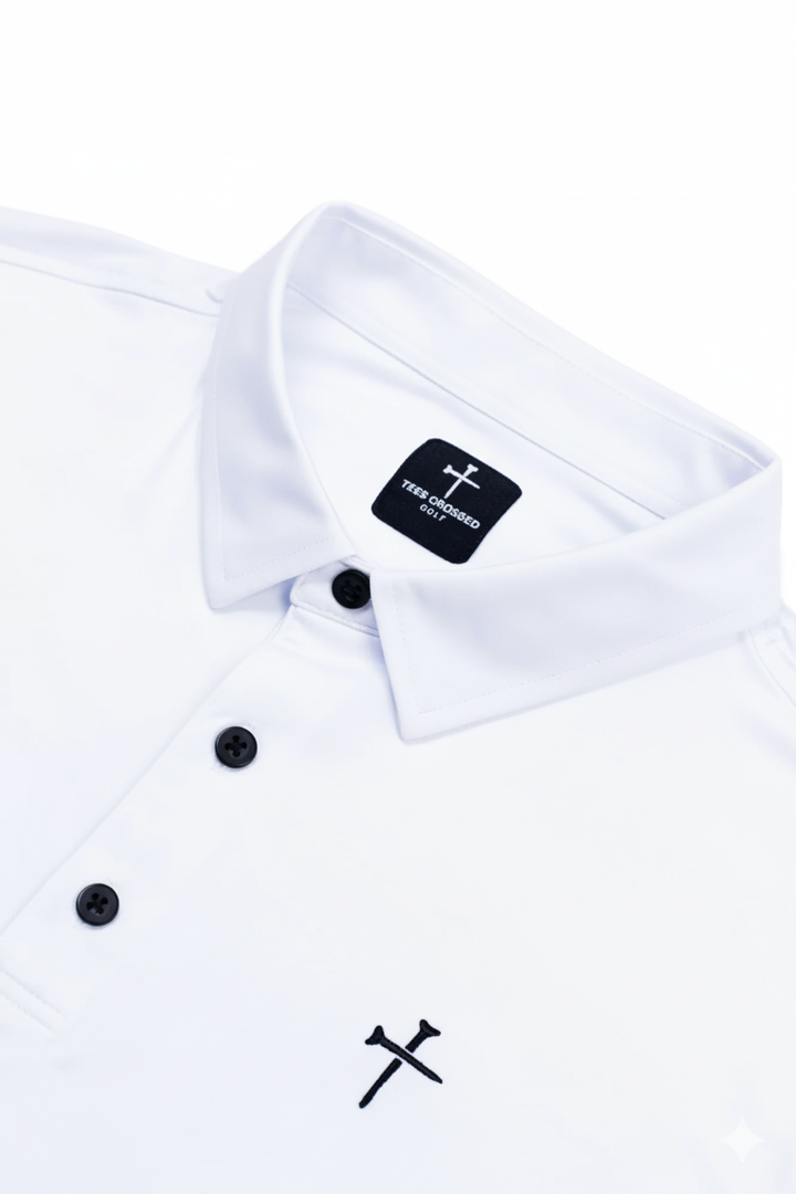 White Christian Golf Polo