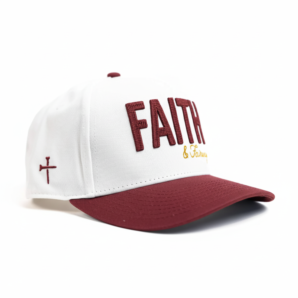 Christian Golf hat Maroon and Gold 2