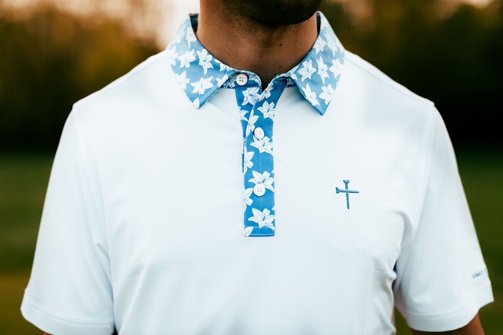 Christian Golf Polo: Lily Blue