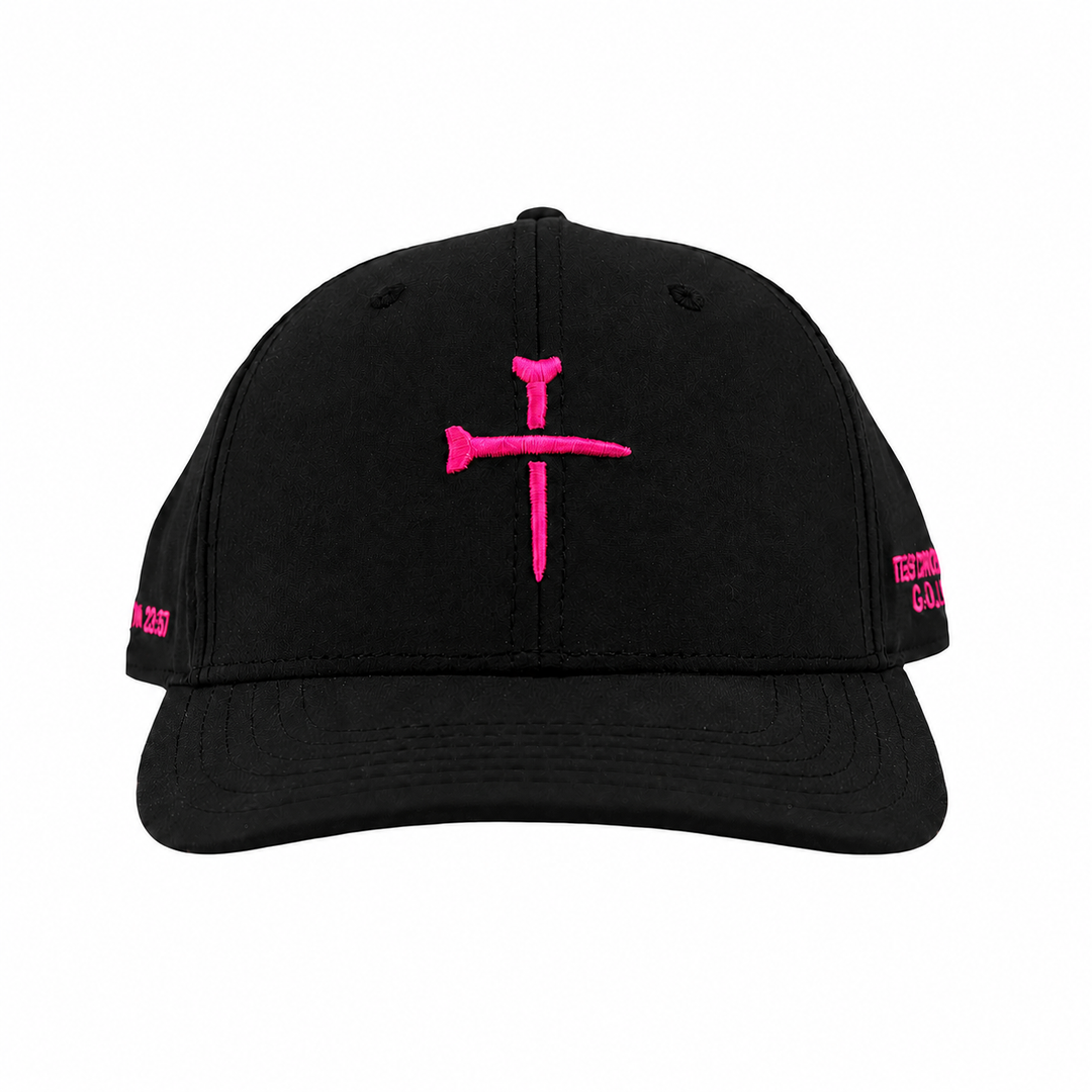 Black Pink Christian Golf Hat 