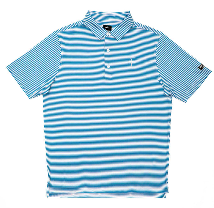 Christian Golf Polo Blue Stripes 
