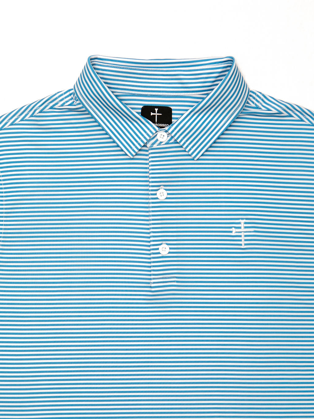 Christian Golf Polo Blue Stripes 