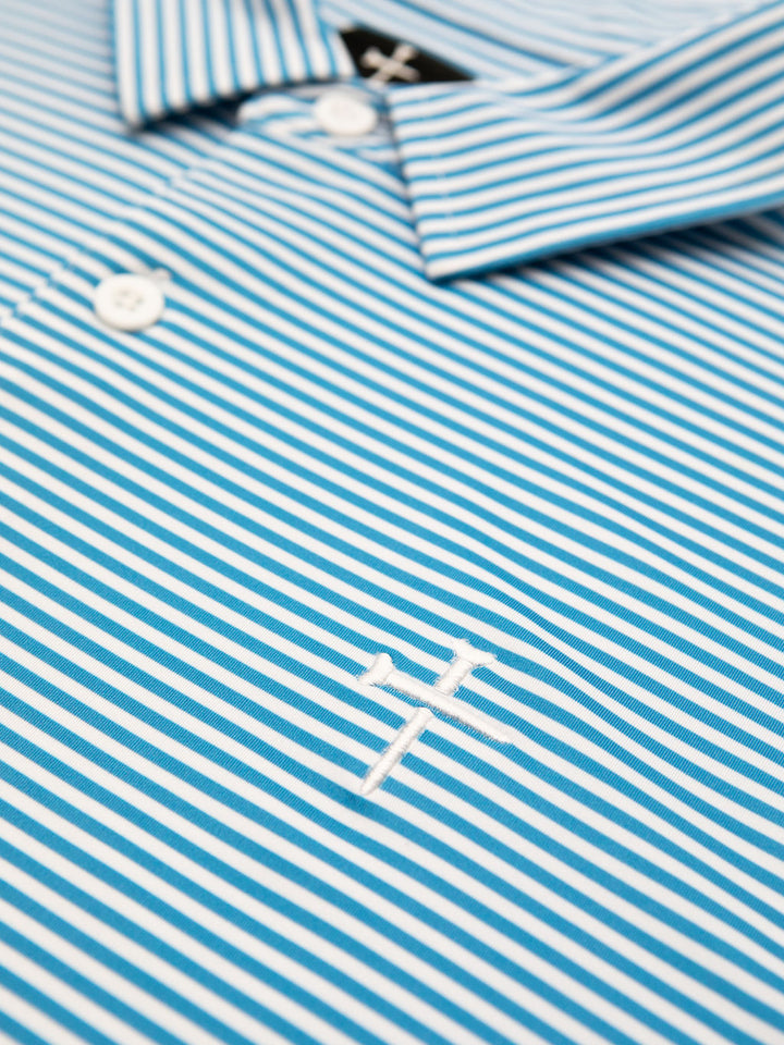 Christian Golf Polo Blue Stripes 