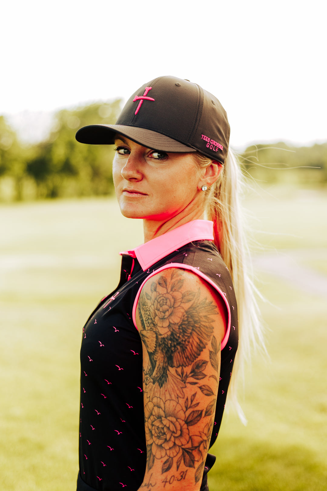 Christian Golf Pink Eagles Polo
