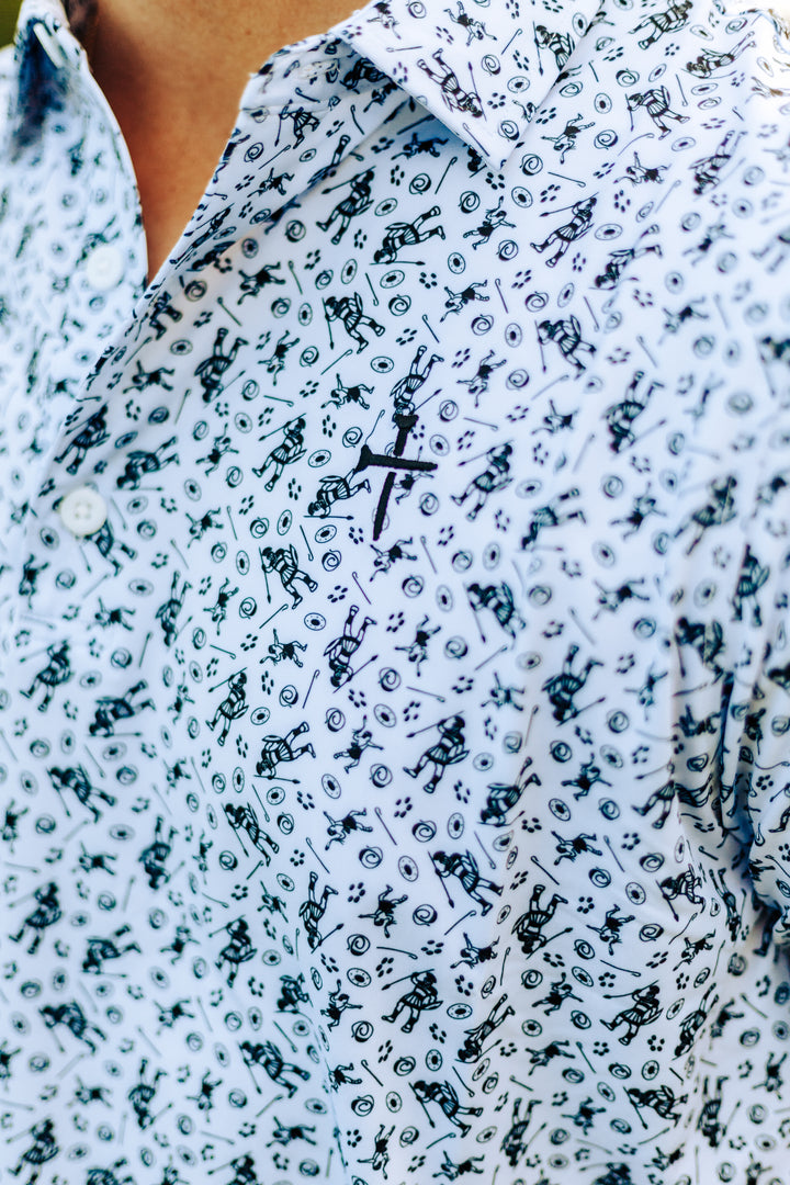 Christian Golf Polo David & Goliath Logo Close