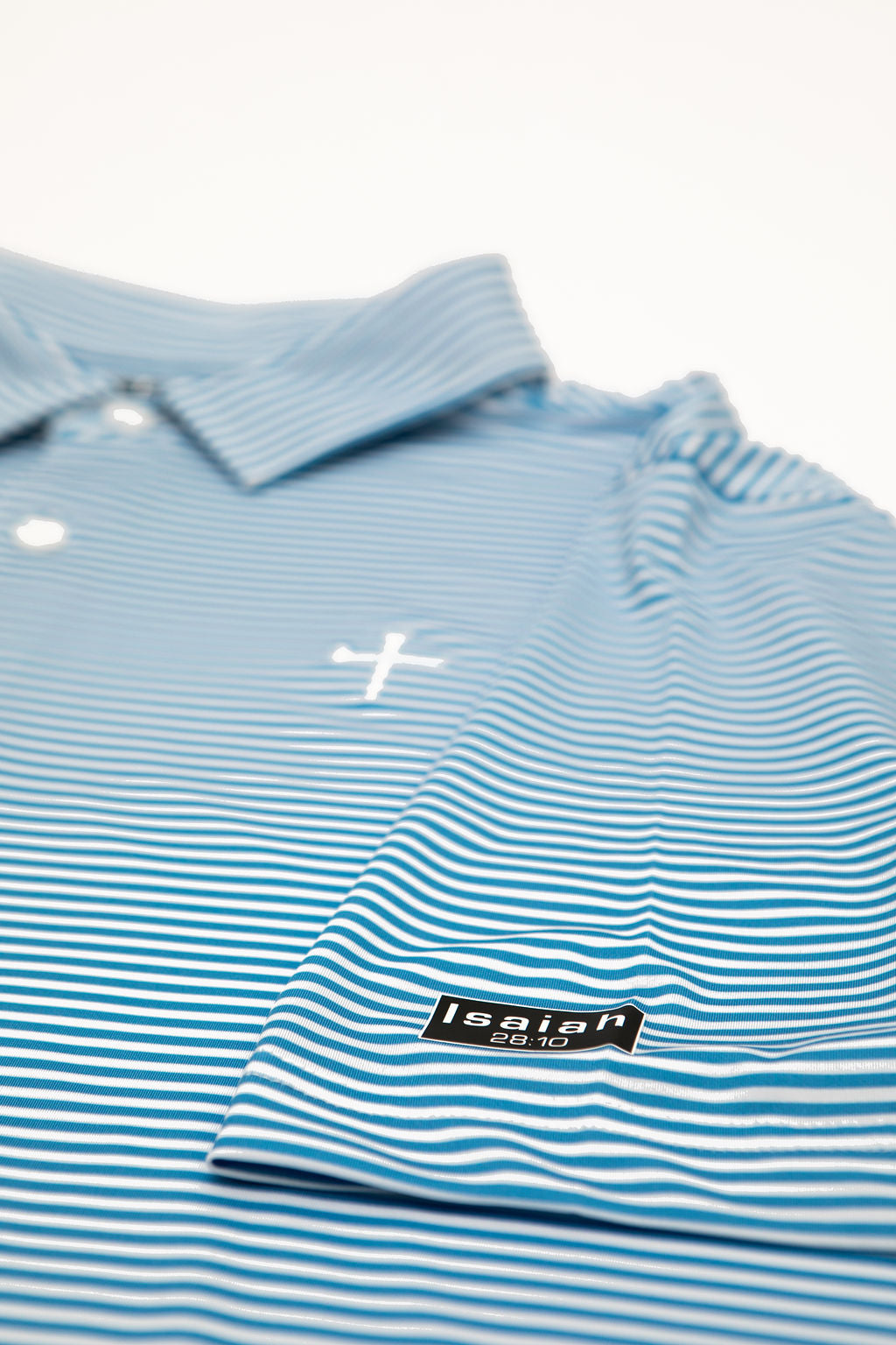 Christian Golf Polo Blue Stripes 