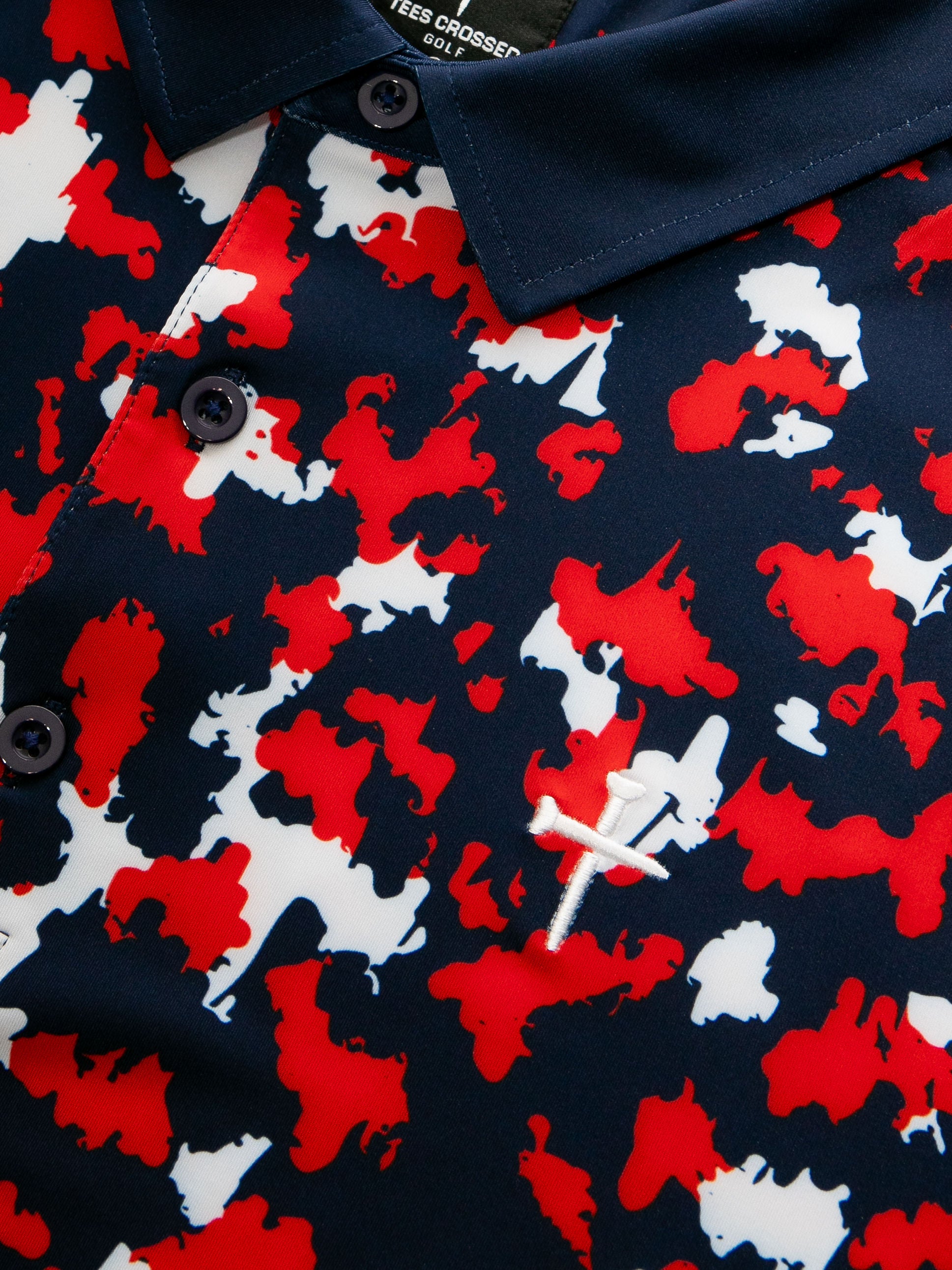 Eternity Polo - Red, White, and Blue – Tees Crossed Golf