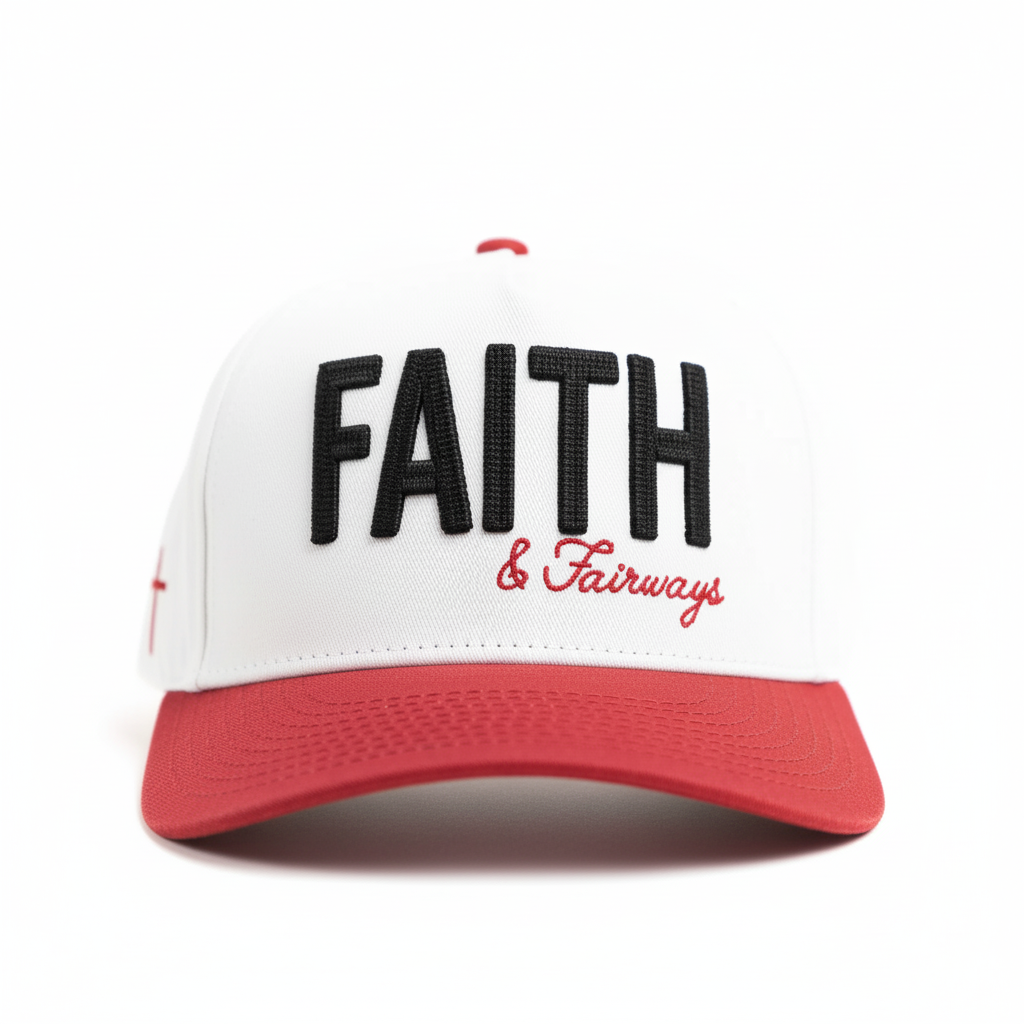 Christian Golf Hat Red and Black 