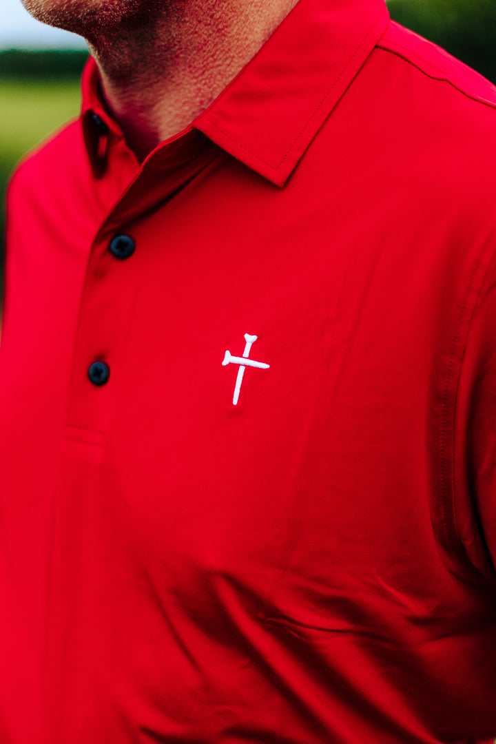 Christian Golf Polo Red