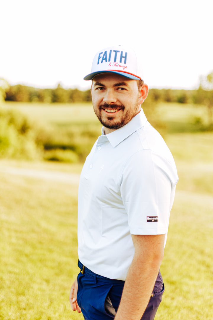 Christian Golf Brand Blue Polo 
