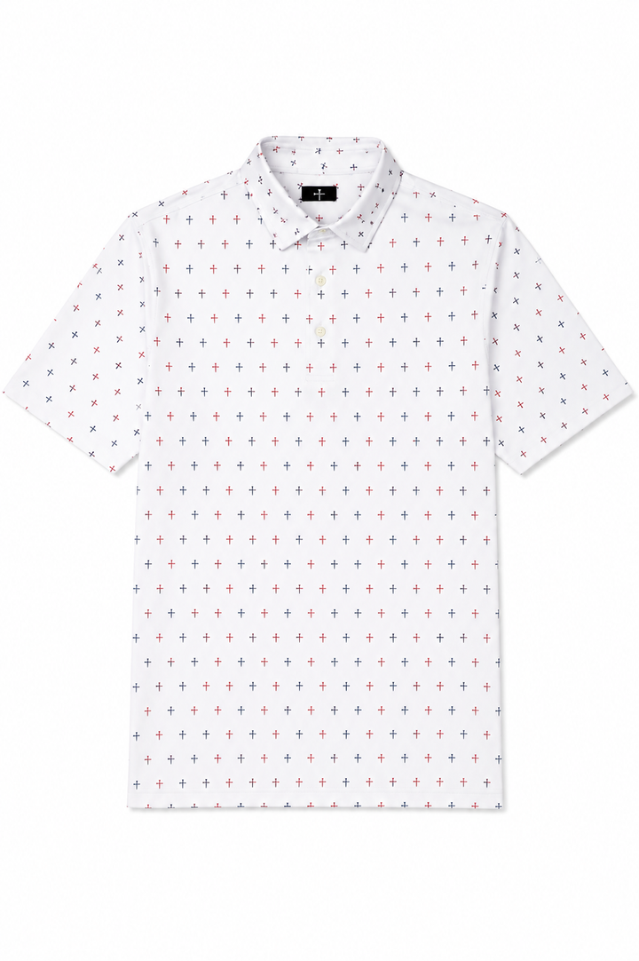Parable Polo Red, White and Blue 3