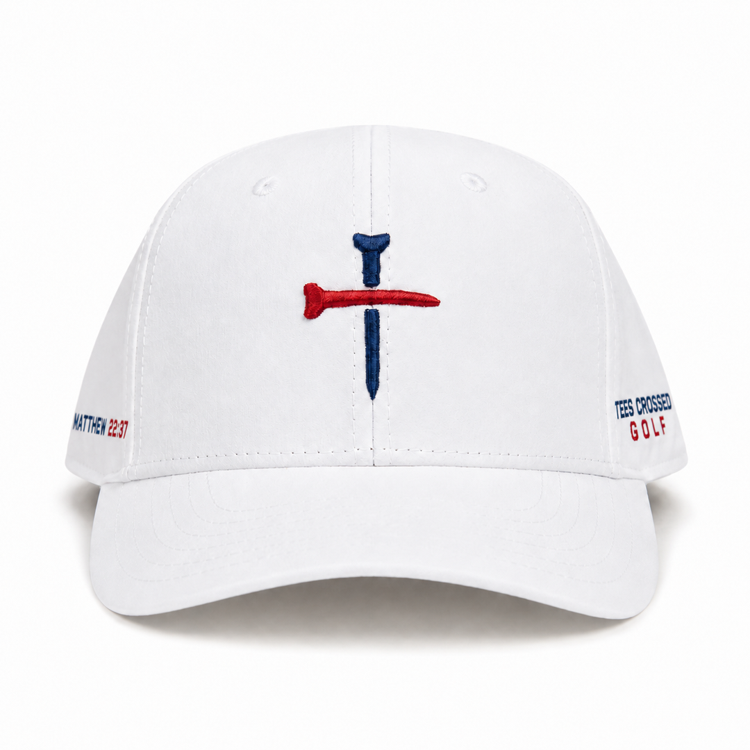 Red White and Blue Christian Golf Hat Tour 