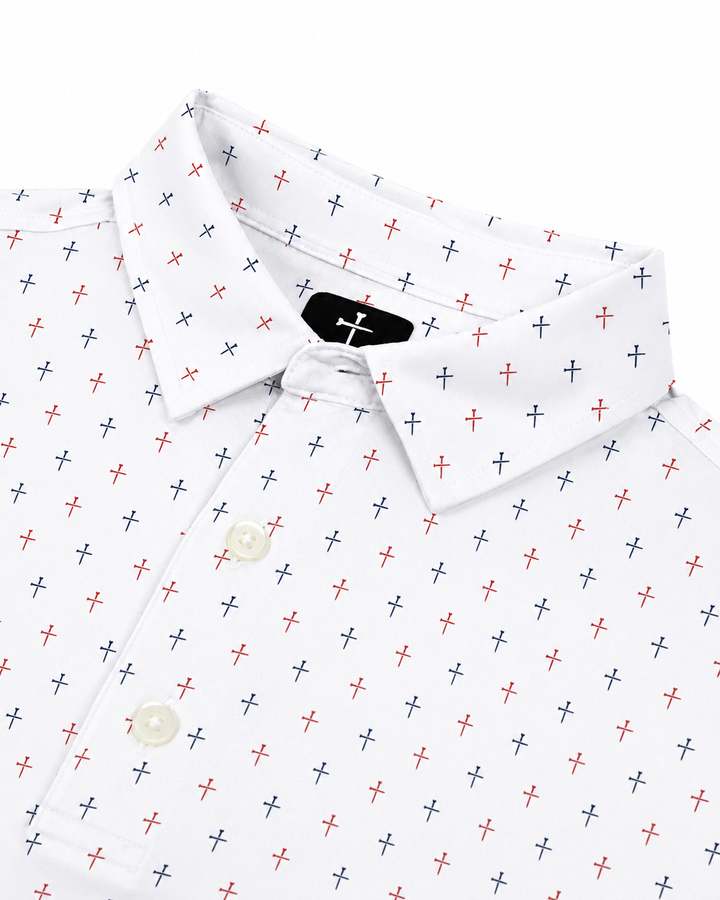 Parable Polo Red, White and Blue 