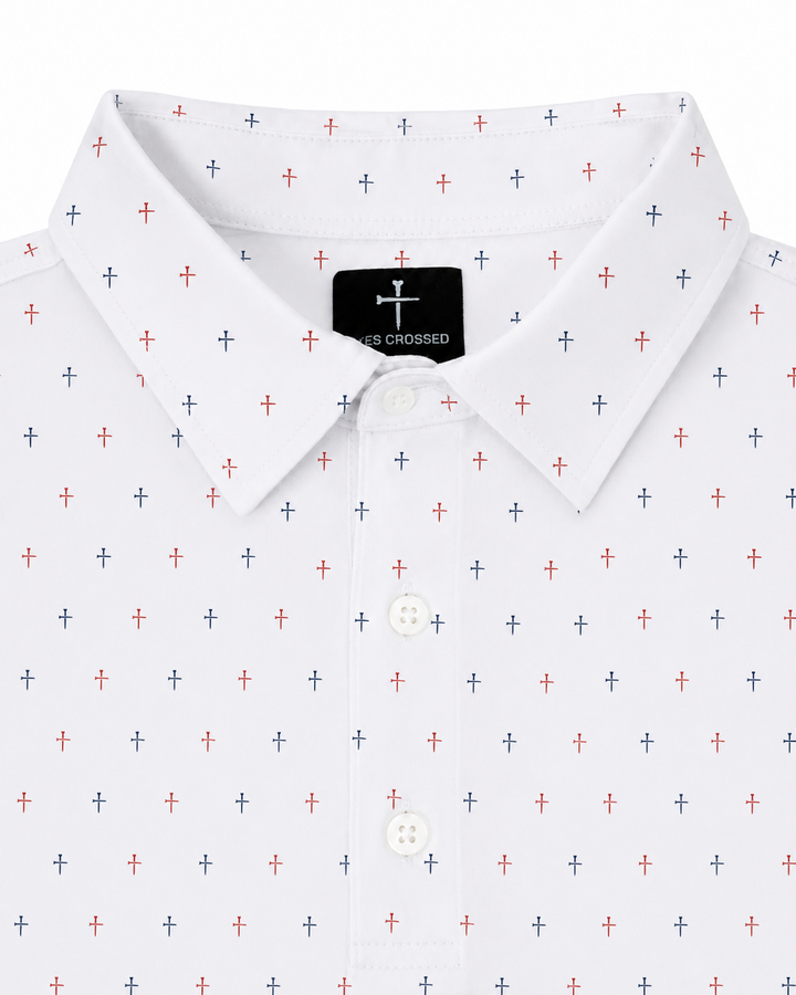 Parable Polo Red, White and Blue 
