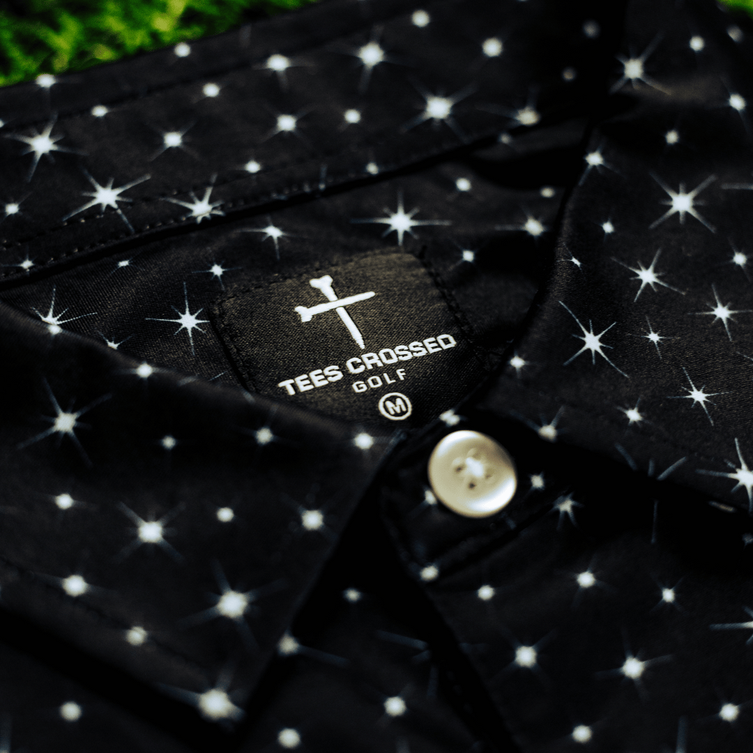 Christian Golf Polo - Stars Detail Shot