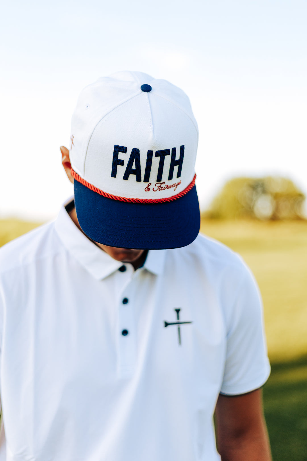 Faith and Fairways Hat - Red, White, and Blue