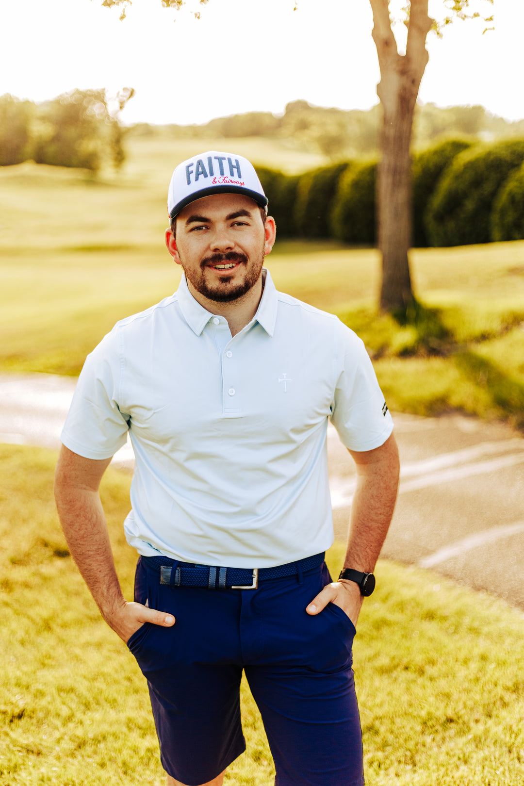 Christian Golf Brand Blue Polo 