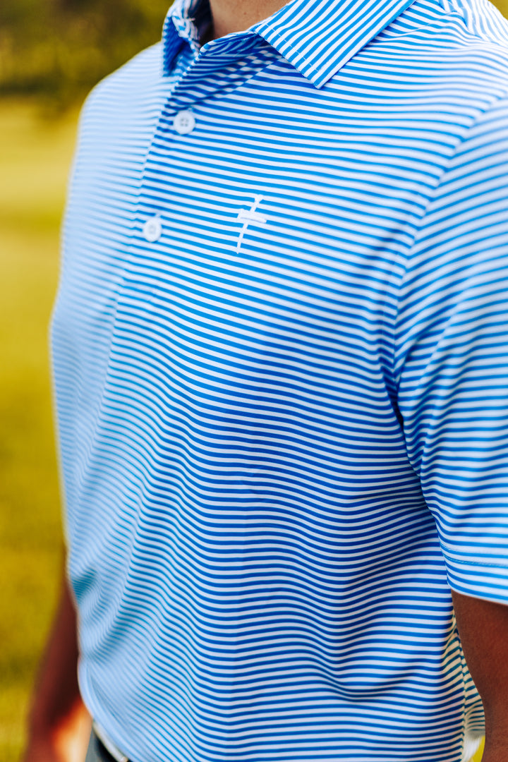 Christian Golf Brand Stripes Polo Side