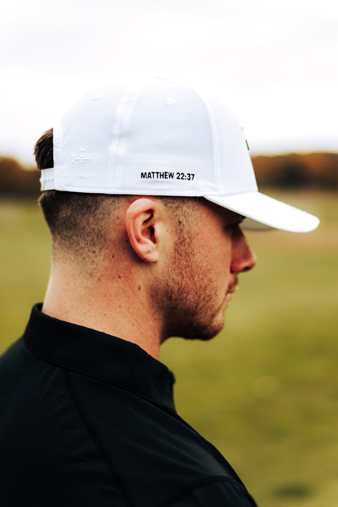 Christian Golf Hat White Side